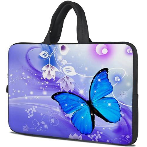 icolor 12~12.6 Zoll Laptoptasche Schutzhülle,15~15.6 Zoll Neopren Laptop Tasche Tablette Halter Notizbuch Tasche Handtasche Laptop Hülle (Schmetterling, für 15~15.6 Zoll) von icolor