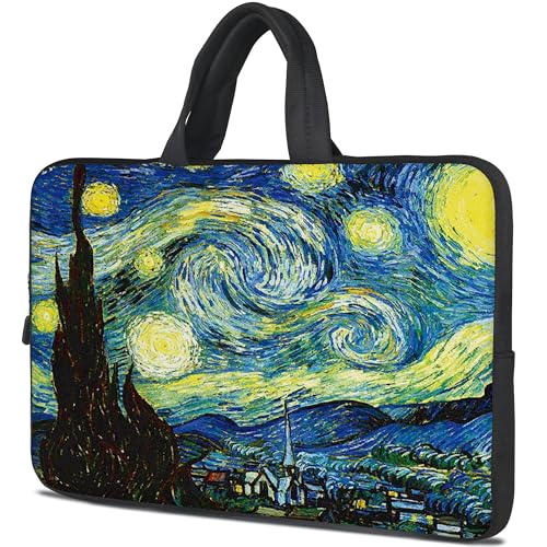 icolor 12~12.6 Zoll Laptoptasche Schutzhülle,15~15.6 Zoll Neopren Laptop Tasche Tablette Halter Notizbuch Tasche Handtasche Laptop Hülle (Sternennacht, für 15~15.6 Zoll) von icolor