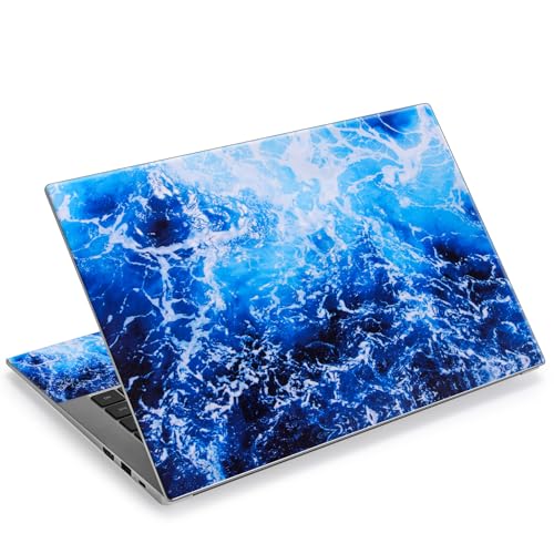 icolor Laptop Skin Aufkleber Folie Cover Vinyl Aufkleber für 13" 13,3" 14" 15" 15,4" 15,6 Zoll Notebook Schutzfolien Laptop Selbstklebend Kunst Dekorative Aufkleber Schutzhülle (Blauer Ozean) von icolor