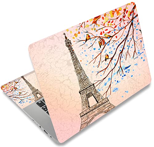 icolor Laptop Skin Aufkleber Folie Cover Vinyl Aufkleber für 13" 13,3" 14" 15" 15,4" 15,6 Zoll Notebook Schutzfolien Laptop Selbstklebend Kunst Dekorative Aufkleber Schutzhülle (Eiffelturm) von icolor
