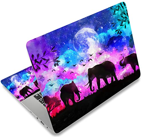 icolor Laptop Skin Aufkleber Folie Cover Vinyl Aufkleber für 13" 13,3" 14" 15" 15,4" 15,6 Zoll Notebook Schutzfolien Laptop Selbstklebend Kunst Dekorative Aufkleber Schutzhülle (Elefant) von icolor