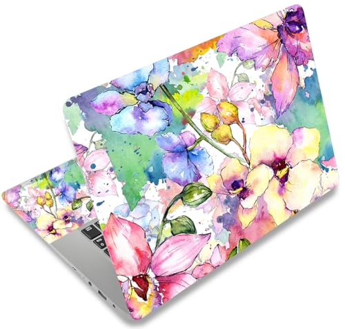 icolor Laptop Skin Aufkleber Folie Cover Vinyl Aufkleber für 13" 13,3" 14" 15" 15,4" 15,6 Zoll Notebook Schutzfolien Laptop Selbstklebend Kunst Dekorative Aufkleber Schutzhülle (Farbe Blume) von icolor