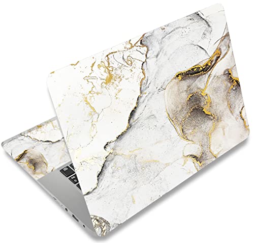 icolor Laptop Skin Aufkleber Folie Cover Vinyl Aufkleber für 13" 13,3" 14" 15" 15,4" 15,6 Zoll Notebook Schutzfolien Laptop Selbstklebend Kunst Dekorative Aufkleber Schutzhülle (Goldener Marmor) von icolor
