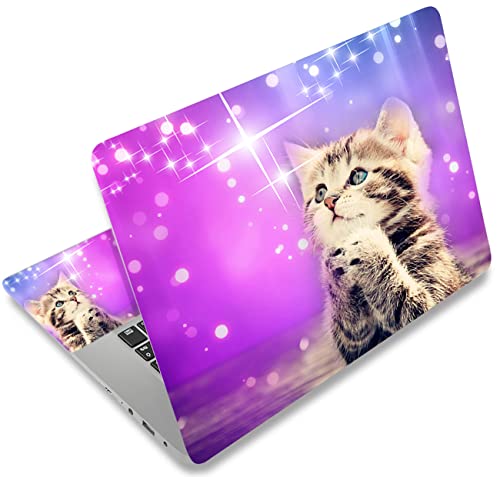 icolor Laptop Skin Aufkleber Folie Cover Vinyl Aufkleber für 13" 13,3" 14" 15" 15,4" 15,6 Zoll Notebook Schutzfolien Laptop Selbstklebend Kunst Dekorative Aufkleber Schutzhülle (Kleine Katze) von icolor