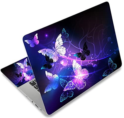 icolor Laptop Skin Aufkleber Folie Cover Vinyl Aufkleber für 13" 13,3" 14" 15" 15,4" 15,6 Zoll Notebook Schutzfolien Laptop Selbstklebend Kunst Dekorative Aufkleber Schutzhülle (Lila Schmetterling) von icolor