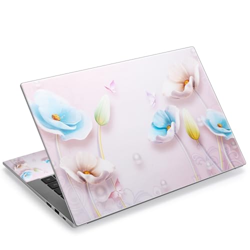 icolor Laptop Skin Aufkleber Folie Cover Vinyl Aufkleber für 13" 13,3" 14" 15" 15,4" 15,6 Zoll Notebook Schutzfolien Laptop Selbstklebend Kunst Dekorative Aufkleber Schutzhülle (Lotus) von icolor