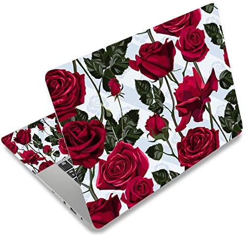 icolor Laptop Skin Aufkleber Folie Cover Vinyl Aufkleber für 13" 13,3" 14" 15" 15,4" 15,6 Zoll Notebook Schutzfolien Laptop Selbstklebend Kunst Dekorative Aufkleber Schutzhülle (Rote Rose) von icolor