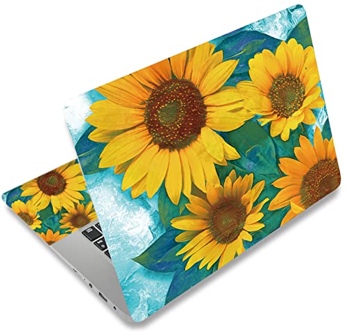 icolor Laptop Skin Aufkleber Folie Cover Vinyl Aufkleber für 13" 13,3" 14" 15" 15,4" 15,6 Zoll Notebook Schutzfolien Laptop Selbstklebend Kunst Dekorative Aufkleber Schutzhülle (Sonnenblume) von icolor