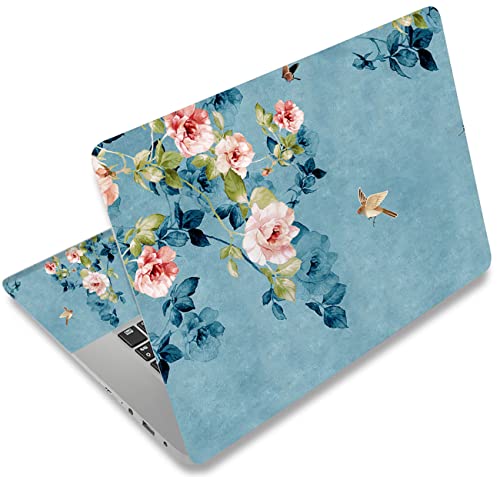 icolor Laptop Skin Aufkleber Folie Cover Vinyl Aufkleber für 13" 13,3" 14" 15" 15,4" 15,6 Zoll Notebook Schutzfolien Laptop Selbstklebend Kunst Dekorative Aufkleber Schutzhülle (Vogel&Blume) von icolor