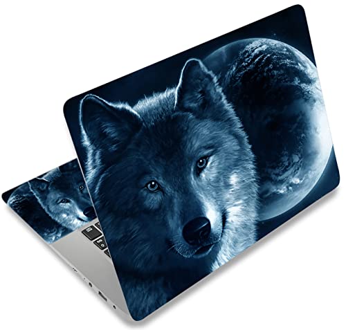icolor Laptop Skin Aufkleber Folie Cover Vinyl Aufkleber für 13" 13,3" 14" 15" 15,4" 15,6 Zoll Notebook Schutzfolien Laptop Selbstklebend Kunst Dekorative Aufkleber Schutzhülle (Wolf) von icolor