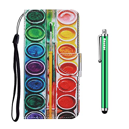 idatog für Samsung Galaxy A71 Hülle, PU Leder Flip Klappbar Schutzhülle des Bunt Muster Wallet Cover Flip Case Handyhülle mit Kreditkartenfächern Ständer Tasche Etui (Pigment) von idatog