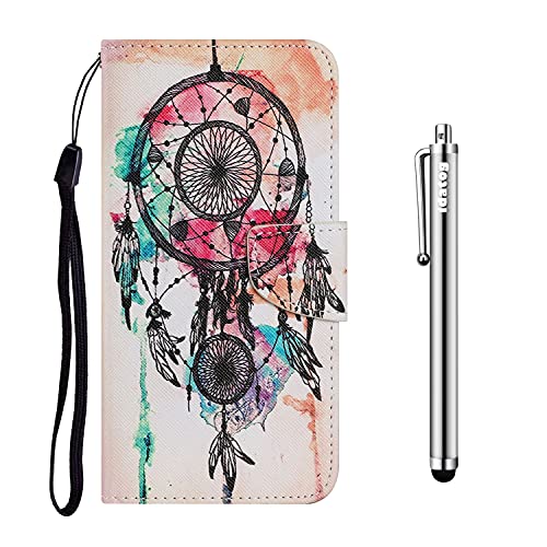 idatog für iPhone SE 2020/8 / 7 (4,7 Zoll) Hülle, PU Leder Flip Klappbar Schutzhülle des Bunt Muster Wallet Cover Flip Case Handyhülle mit Kreditkartenfächern Ständer Tasche Etui (Traumfänger) von idatog