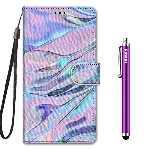 idatog für iPhone SE 2020/8 / 7 (4,7 Zoll) Hülle, PU Leder Flip Lederhülle Schutzhülle des Bunt Muster Wallet Cover Flip Case Handyhülle mit Magnetverschluss Kartenfach Tasche Etui (Flüssigkeit) von idatog