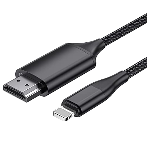 HDMI-Kabel für iPhone 4,0 m, HDMI-Konverterkabel, Phone/Pad/Pod zu TV, HDMI-Verbindungskabel, iOS 11, 12, 13, 14, YouTube-TV-Ausgang, HD1080P, Schwarz von idoove