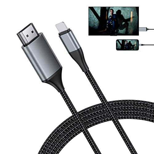 Lightning auf Typec HDMI Adapter, HDMI Kabel für iPhone zu TV, kompatibel mit iPhone14, 13, 12, 11 & YouTube auf TV-Ausgang mit 1080P HD-Display, Sync Video und Sound, einfach Plug and Play (2 m, Grau Lightning auf Typec HDMI Adapter, HDMI Kabel für iPhone zu TV, kompatibel mit iPhone14, 13, 12, 11 & YouTube auf TV-Ausgang mit 1080P HD-Display, Sync Video und Sound, einfach Plug and Play (2 m, Grau von idoove