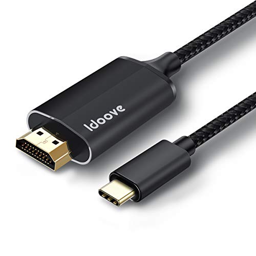 idoove USB C auf HDMI Adapter, USB 3.1 Type C auf HDMI Kabel 4K 1,8M (kompatibel mit Thunderbolt 3) | für Galaxy Note9/ 8 / S8 / S8 Plus, MacBook, iMac, Pixelbook (Mitternacht dunkel) von idoove