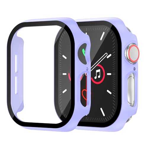 Hartschalen-Schutzhülle für Apple Watch Serie 10, 42 mm, vollständiger Schutz, integrierter Displayschutz, berührungsempfindlich, schlanke Stoßstange, Schutzhülle für iWatch S10, Zubehör, 42 mm, Lila von idudu