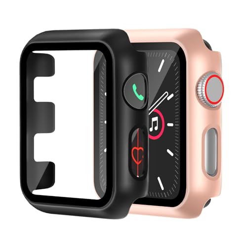 Hartschalen-Schutzhülle für Apple Watch Serie 3/2/1, 42 mm [vollständiger Schutz], integrierter Displayschutz, berührungsempfindlich, schlanke Stoßstangen-Abdeckung für iWatch S3/S2/S1, Zubehör, 42 mm von idudu
