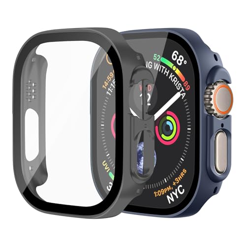 Hartschalen-Schutzhülle für Apple Watch Ultra 2/1, 49 mm, vollständiger Schutz, integrierter Displayschutz, berührungsempfindlich, schlanke Stoßstangen-Abdeckung für iWatch Ultra 2, 49 mm Zubehör von idudu