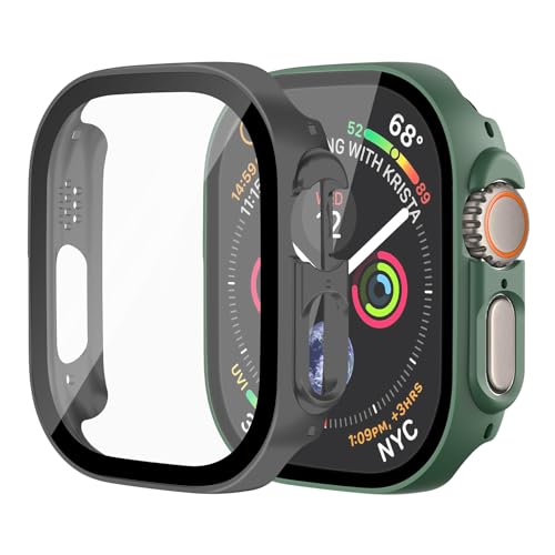 Hartschalen-Schutzhülle für Apple Watch Ultra 2/1, 49 mm, vollständiger Schutz, integrierter Displayschutz, berührungsempfindlich, schlanke Stoßstangen-Abdeckung für iWatch Ultra 2, 49 mm Zubehör von idudu