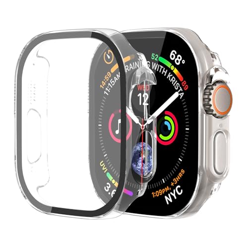 Hartschalen-Schutzhülle für Apple Watch Ultra 2/1, 49 mm, vollständiger Schutz, integrierter Displayschutz, berührungsempfindlich, schlanke Stoßstangen-Abdeckung für iWatch Ultra 2, 49 mm Zubehör von idudu