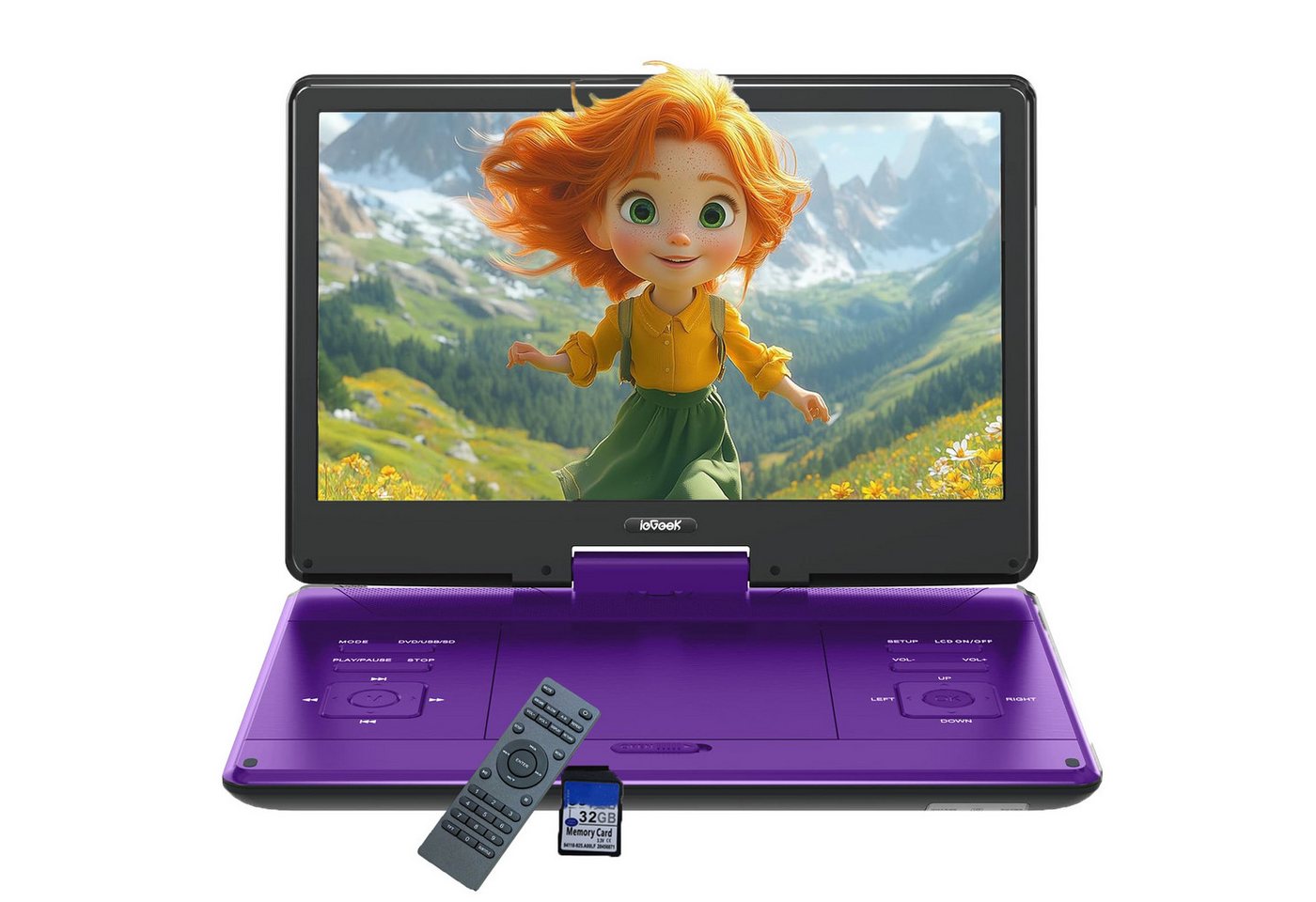 ieGeek 15,7" Tragbarer DVD-Player für Kinder im Auto 14" Schwenk Bildschirm DVD-Player (HD 1280*800, Stereo-Lautsprechern, 6 Stunden Akkulaufzeit, Sync-TV/USB/SD-Karten-Unterstützung, Lila [Kein Blu-ray Support) ieGeek 15,7" Tragbarer DVD-Player für Kinder im Auto 14" Schwenk Bildschirm DVD-Player (HD 1280*800, Stereo-Lautsprechern, 6 Stunden Akkulaufzeit, Sync-TV/USB/SD-Karten-Unterstützung, Lila [Kein Blu-ray Support) von ieGeek