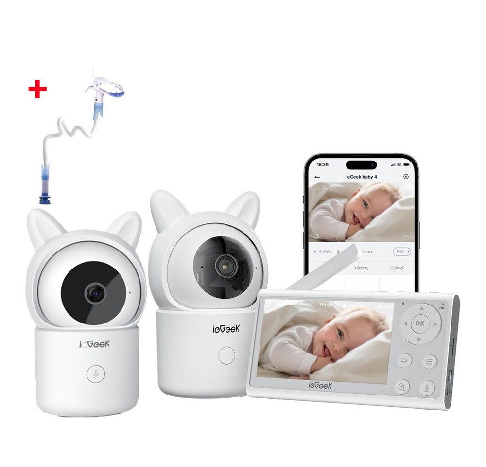 ieGeek Video-Babyphone 4.3 Zoll Babyphone mit 2 Kameras WLAN Video Babyfon mit App,Halterung, PTZ 355°, Automatische Verfolgung, Bewegungs/Geräuscherkennung, 4×Zoom,1000 Fuß Reichweite,Alarmzone, Temperaturanzeige,Mobile App Steuerung,940-nm-IR-Automatiklichtern ieGeek Video-Babyphone 4.3 Zoll Babyphone mit 2 Kameras WLAN Video Babyfon mit App,Halterung, PTZ 355°, Automatische Verfolgung, Bewegungs/Geräuscherkennung, 4×Zoom,1000 Fuß Reichweite,Alarmzone, Temperaturanzeige,Mobile App Steuerung,940-nm-IR-Automatiklichtern von ieGeek