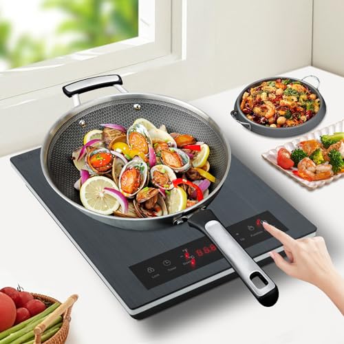 Einzel Induktionskochplatte 1800W, Induktionskochfeld 1 Platte, Tragbares mit Kindersicherung, Temperatur von 100°F-520°F, Geeignetes Kochgeschirr Durchmesser 20cm Einzel Induktionskochplatte 1800W, Induktionskochfeld 1 Platte, Tragbares mit Kindersicherung, Temperatur von 100°F-520°F, Geeignetes Kochgeschirr Durchmesser 20cm von ieLsngai