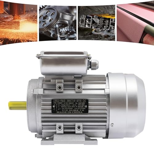Elektromotor Einphasig Zementmischer Beton 750w, Zement Betonmischer Motor für Kompressor Schweranlauf Wechselstrom E-Motor 1380pm, 1HP Shaft 19mm von ieLsngai