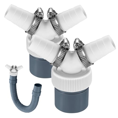 2 Stück Abfluss Waschmaschine Doppelanschluss, Waschmaschine Abfluss Adapter Y-Adapter für Geschirrspüler, Trockner, Gartenschläuchen, 18-24 mm und Abgang 40mm Rohr mit Schlauchschelle 2 Stück Abfluss Waschmaschine Doppelanschluss, Waschmaschine Abfluss Adapter Y-Adapter für Geschirrspüler, Trockner, Gartenschläuchen, 18-24 mm und Abgang 40mm Rohr mit Schlauchschelle von iewrtcin