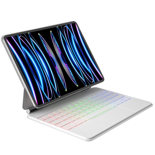 iflip Tastatur-Hülle für iPad Pro 2022 11 Zoll Air 5. Generation 27,7 cm (11 Zoll) Tastatur-Trackpad, magnetisch, 7 Farben Hintergrundbeleuchtung, Magic Type Tastatur für iPad Pro 11 4. / 3. / 2. / 1. von iflip
