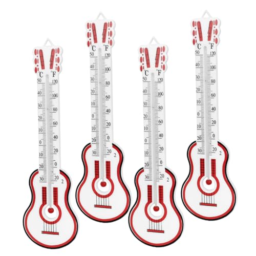 ifundom 4 Stück Gitarrenthermometer W-lan Messgerät Temperatur sofortig Bahnhof innenthermometer musikinstrumente Thermometer für den Haushalt Fieberthermometer für zu Hause Plastik Weiß von ifundom