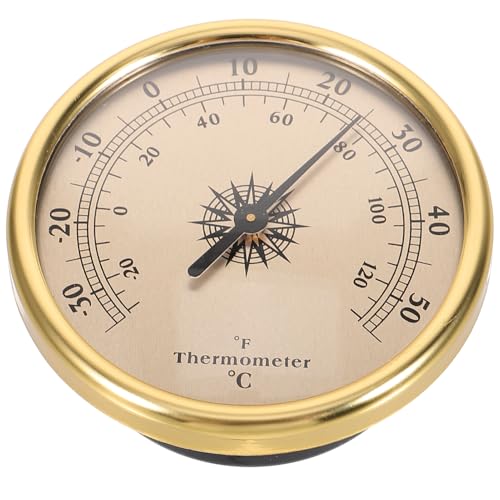 ifundom Wetterstation Thermometer für Innenräume Hängendes Temperaturmessgerät mit Großem Display Batteriefrei und Kalibrierbar für Gewächshaus und Wettervorhersagen Goldfarbe ifundom Wetterstation Thermometer für Innenräume Hängendes Temperaturmessgerät mit Großem Display Batteriefrei und Kalibrierbar für Gewächshaus und Wettervorhersagen Goldfarbe von ifundom