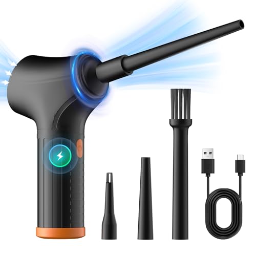 Elektrischer Staubbläser, 3-Gang Druckluft Gebläse für PC, ersetzt Druckluftspray, Tastatur Reinigung, Compressed Air Duster für Elektronik, Sofa, Auto, Schwarz von ifyful