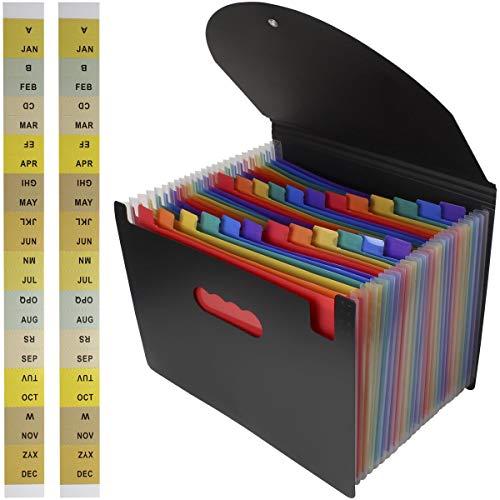 iGadgitz Home U7105 Fächermappe A4 Dokumentenmappe A4 Datei Ordner -Schwarz -25 Fächer von igadgitz home