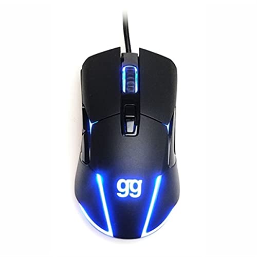 iggual Gaming-Maus mit USB-Kabel, RGB-Multizonenbeleuchtung, 800 bis 7200 DPI, Schwarz, 12,5 x 6,5 x 4 cm von iggual