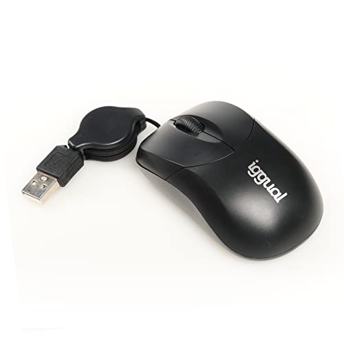 iggual IGG316832 USB-Maus, Typ A, 800 DPI, beidhändig verwendbar von iggual