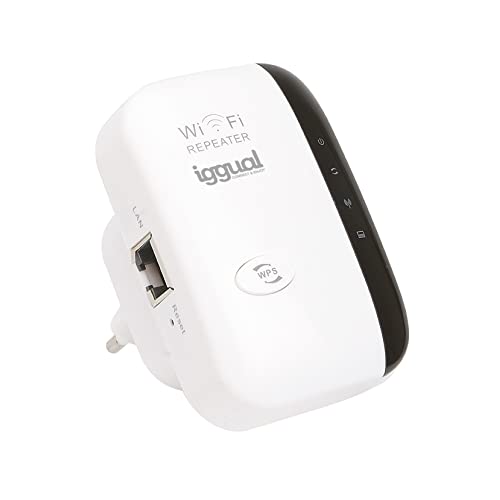 iggual WLAN-Signalverstärker, WLAN-Repeater, 300 Mbit/s, RW, N300-AP/R, Ethernet-Port, interne Antennen, kompatibel mit Windows/MacOS von iggual