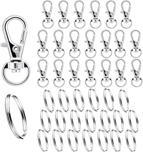 80 Stück Karabiner Schlüsselanhänger, Karabinerhaken Klein, Karabinerhaken mit Drehgelenk für Bastelarbeiten DIY, Rucksack, Handtasche 80 Stück Karabiner Schlüsselanhänger, Karabinerhaken Klein, Karabinerhaken mit Drehgelenk für Bastelarbeiten DIY, Rucksack, Handtasche von iguTrail