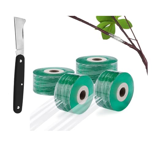 iguTrail Veredelungsband Set mit Gartenmesser, 4 Rollen Selbstklebendes Pfropfband für Obstbäume, 2 cm Breite, Grün iguTrail Veredelungsband Set mit Gartenmesser, 4 Rollen Selbstklebendes Pfropfband für Obstbäume, 2 cm Breite, Grün von iguTrail