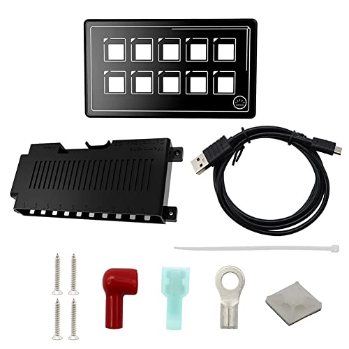 ihreesy 10P Membrane Control Switch Panel, 10P Membransteuerungsschalttafel Bluetooth APP-Steuerung mit Hintergrundbeleuchtung LED Touch für LKW Wohnwagen Wohnmobil Boot von ihreesy