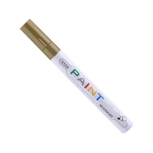 ihreesy Acrylstifte Marker Stifte,Lackmarker Reifenmarker Wasserfest Lackstift Reifen Metall Markierung Lackmarker,Gold von ihreesy