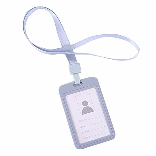 ihreesy Ausweishalter Kartenhülle,Transparent Ausweishülle mit Clip ABS Hartplastik Ausweishülle ID Badge Holder Kartenhalter für 2 Karten,86mm x 64mm,Grau von ihreesy