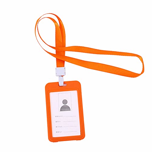 ihreesy Ausweishalter Kartenhülle,Transparent Ausweishülle mit Clip ABS Hartplastik Ausweishülle ID Badge Holder Kartenhalter für 2 Karten,86mm x 64mm,Orange von ihreesy