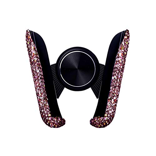 ihreesy Bling Strass Auto Handyhalterung,Luxuriös Glitzer Kristall Handyhalter Entlüftung Universal Handy Ständer Armaturenbrett Kompatibel mit 12 11 11 Pro X Galaxy S20 10,Lila von ihreesy