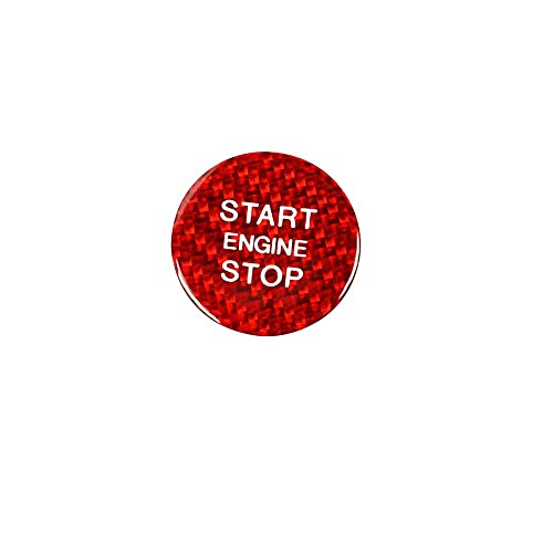 ihreesy Start Stop Schalter Abdeckung,Kompatibel für A3 A4 A5 A6 C5 C6 Q5 Q7 S3 S6 S7 Kohlefaser Auto Zündknopf Abdeckung Auto Ein-Schlüssel Start Stop Taste Motor Zündschalter Abdeckung,Rot von ihreesy
