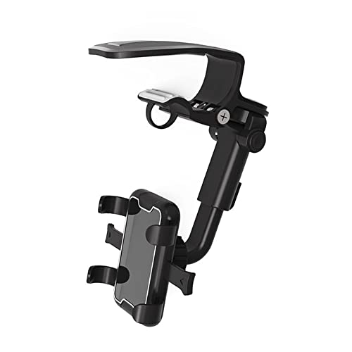 ihreesy Universal Silikon Auto Handyhalterung,Universale 360 Grad Auto Handyhalter Sonnenschutz Clip Handy Halterung Armaturenbrett Lenkrad KFZ Halterung für 68mm-94mm Breit Smartphone,Schwarz von ihreesy