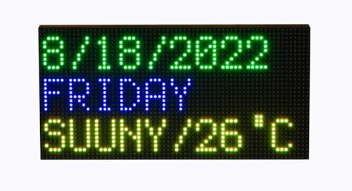 RGB Full-Color LED Matrix Panel Display for Raspberry Pi Pico ESP32 for Arduino 64×32 Pixels 2048 RGB LEDs Adjustable Brightness von iiunius