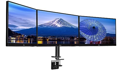 liyama DS1003C-B1 Dreifach-Monitor Halterung -/ Tischklemme (für Displays bis 10 - 27 Zoll und Maximal 10kg / Monitor) schwarz von iiyama