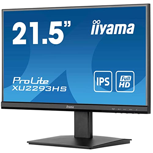 iiyama Prolite XU2293HS-B5 54,5cm 21,5 Zoll IPS LED-Monitor Full-HD HDMI DP Ultra-Slim-Line FreeSync schwarz von iiyama